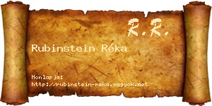 Rubinstein Réka névjegykártya